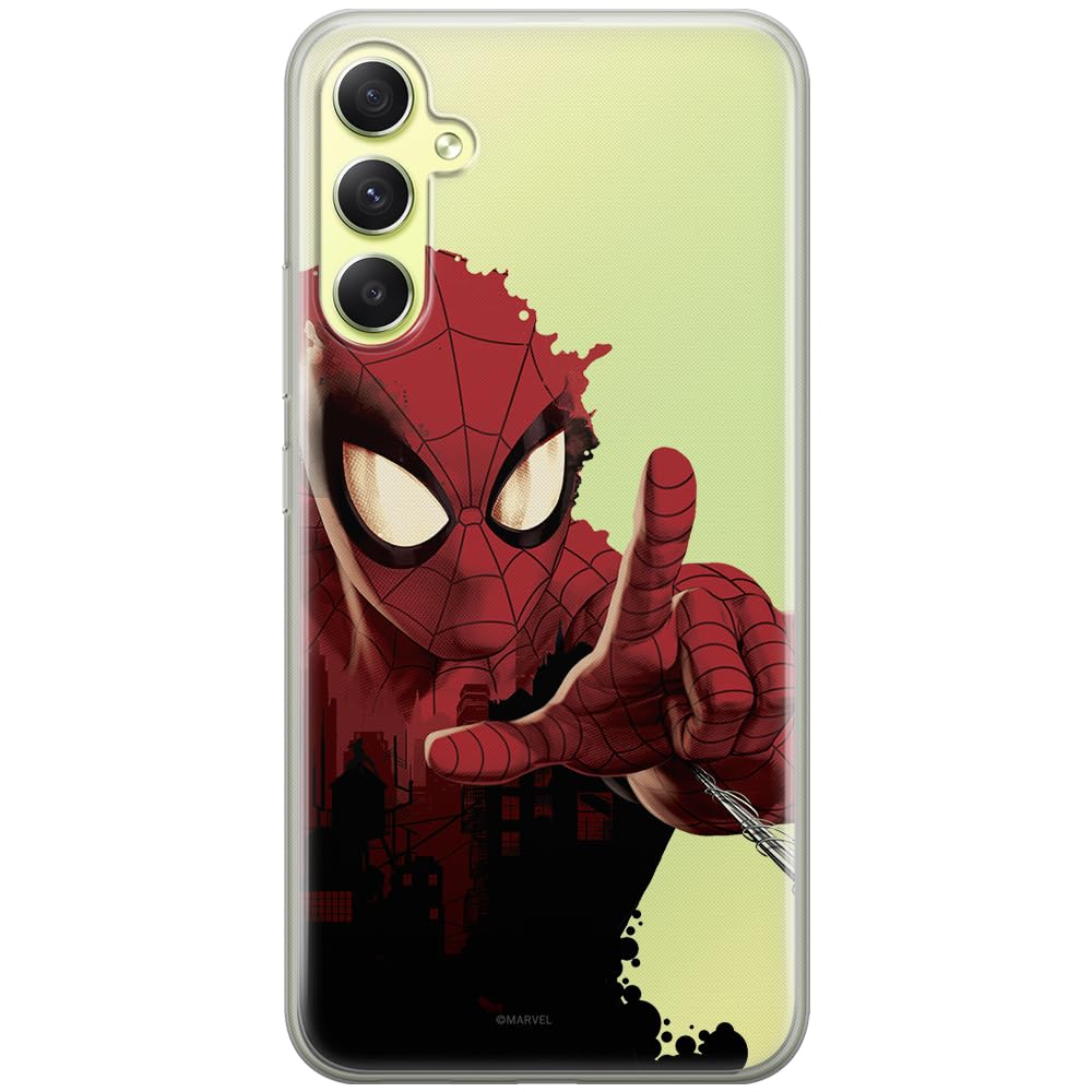ERT GROUP mobile phone case for Samsung A34 5G original and officially Licensed Marvel pattern Spider Man 006 optimally adapted to the shape of the mobile phone, partially transparent