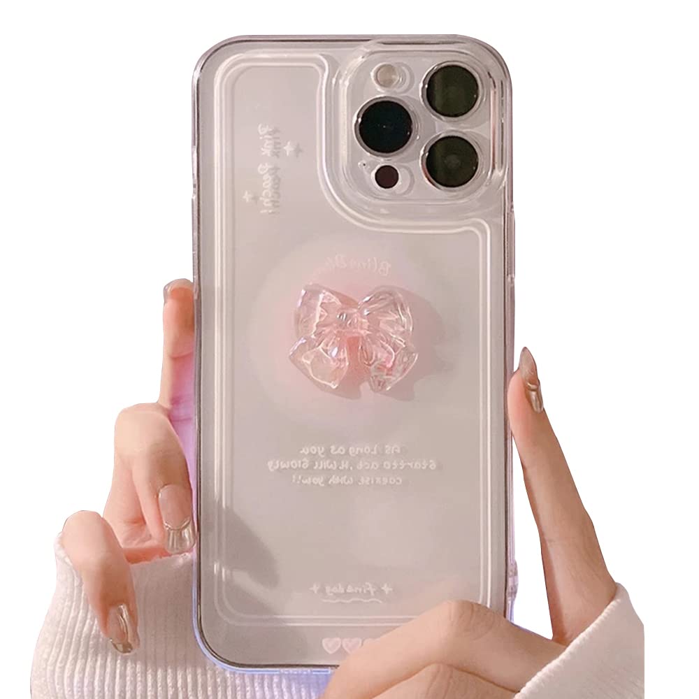 Casechics Compatible with iPhone Case,Cute 3D Crystal Bow Tie Bowknot Glitter Sparkle Bling Camera Lens Protection Transparent Clear Soft Shockproof Cover Phone Case (White,iPhone 11)
