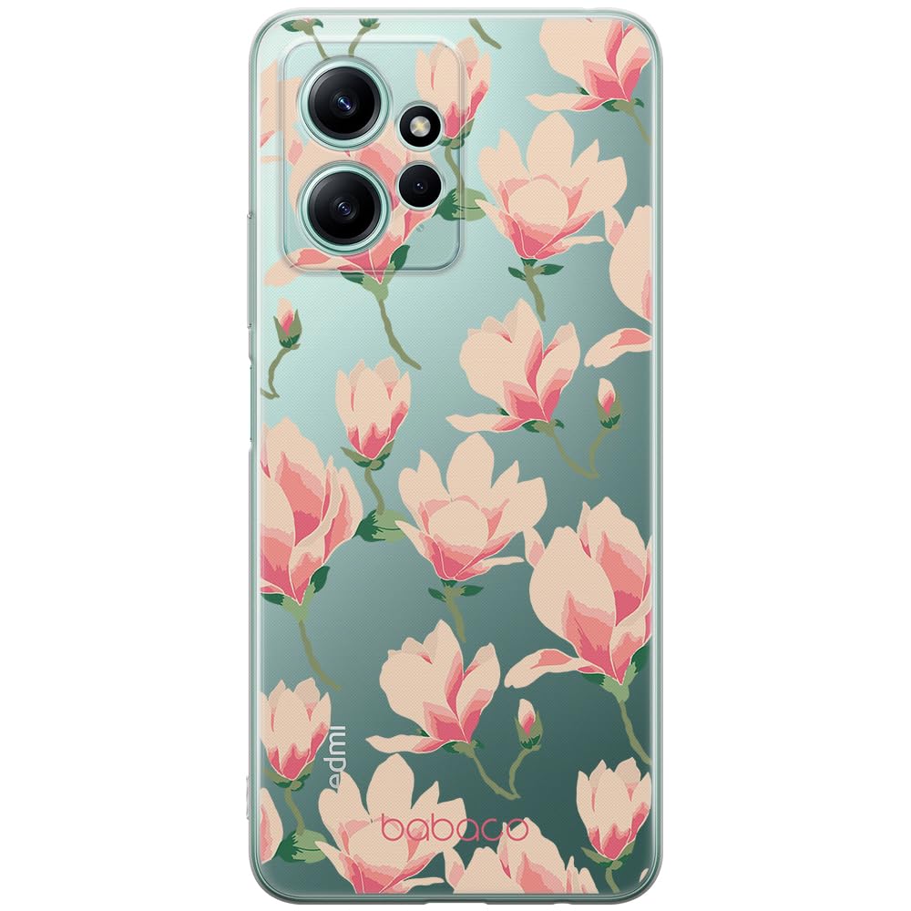 Babaco ERT GROUP mobile phone case for Xiaomi REDMI NOTE 12 4G original and officially Licensed pattern Flowers 016 optimally adapted to the shape of the mobile phone, partially transparent
