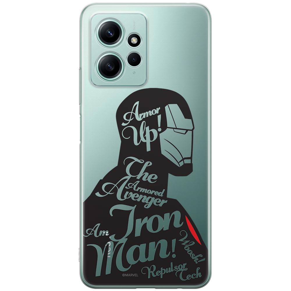 ERT GROUP mobile phone case for Xiaomi REDMI NOTE 12 4G original and officially Licensed Marvel pattern Iron Man 010 optimally adapted to the shape of the mobile phone, partially transparent