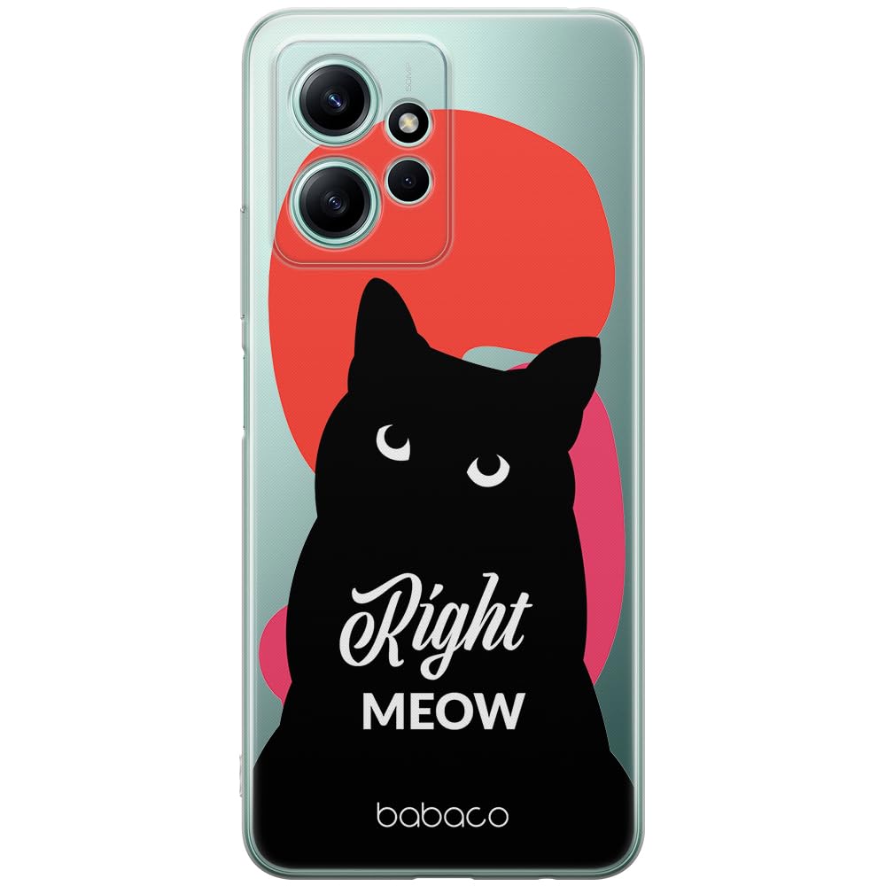 Babaco ERT GROUP mobile phone case for Xiaomi REDMI NOTE 12 4G original and officially Licensed pattern Cats 004 optimally adapted to the shape of the mobile phone, partially transparent