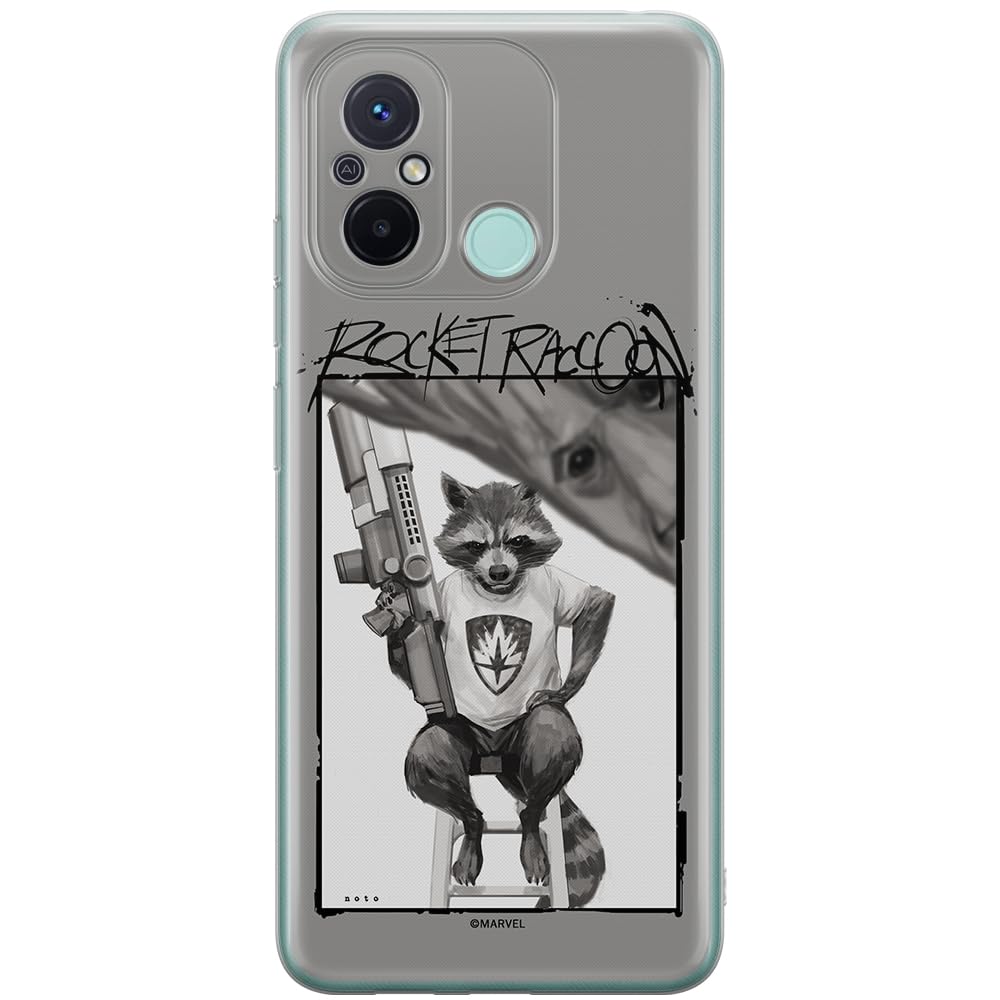 ERT GROUP mobile phone case for Xiaomi REDMI 12C/ REDMI 11A original and officially Licensed Marvel pattern Rocket 004 optimally adapted to the shape of the mobile phone, case made of TPU