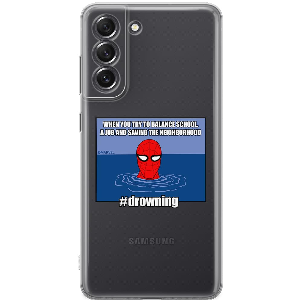 ERT GROUP mobile phone case for Samsung S21 FE original and officially Licensed Marvel pattern Spider Man 037 optimally adapted to the shape of the mobile phone, partially transparent