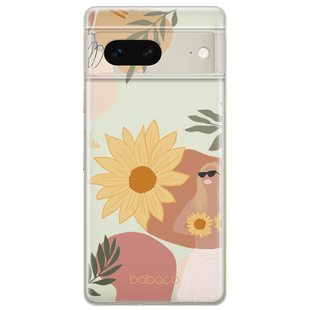 Babaco ERT GROUP mobile phone case for Google PIXEL 7 original and officially Licensed pattern Flowers 015 optimally adapted to the shape of the mobile phone, partially transparent