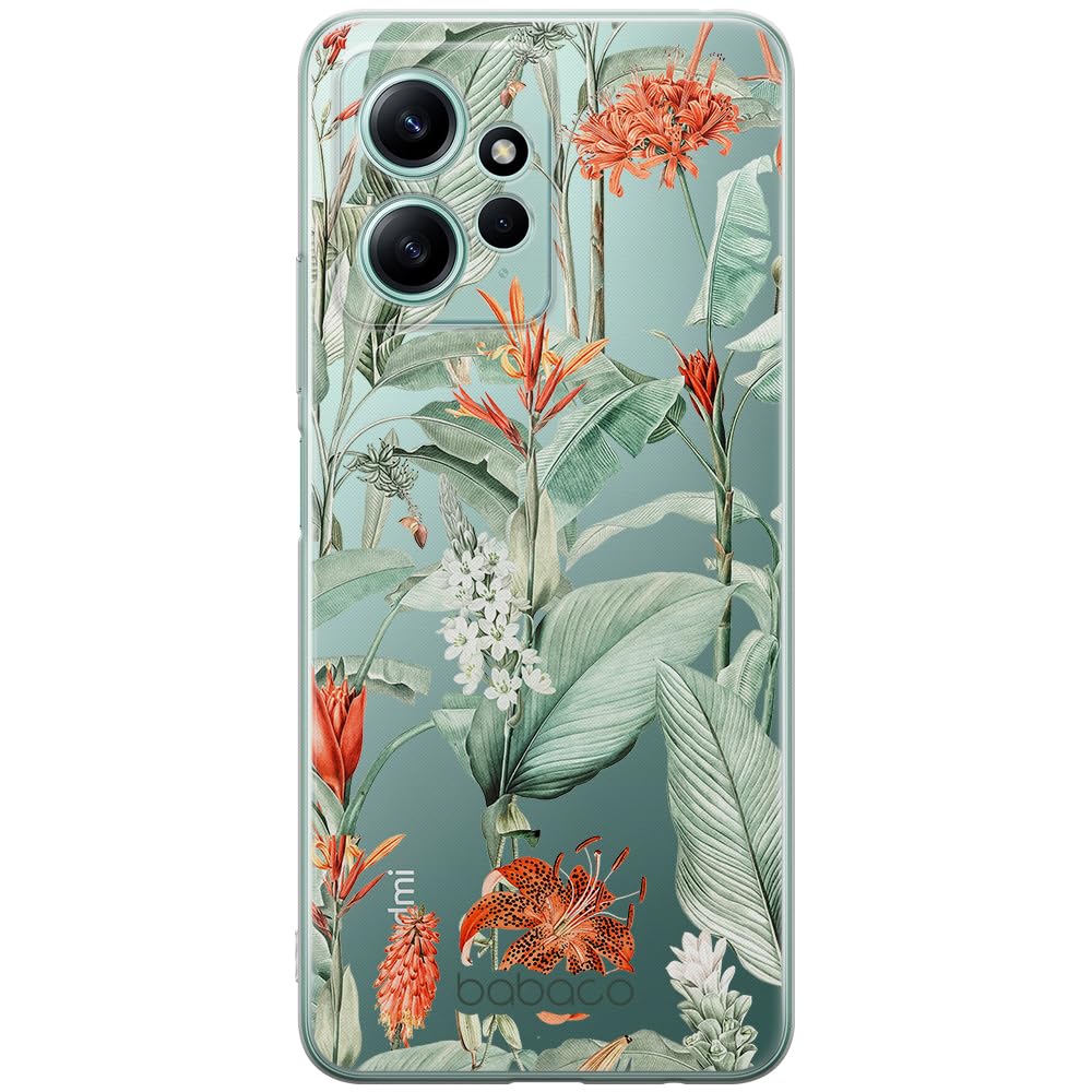 Babaco ERT GROUP mobile phone case for Xiaomi REDMI NOTE 12 4G original and officially Licensed pattern Flowers 048 optimally adapted to the shape of the mobile phone, partially transparent
