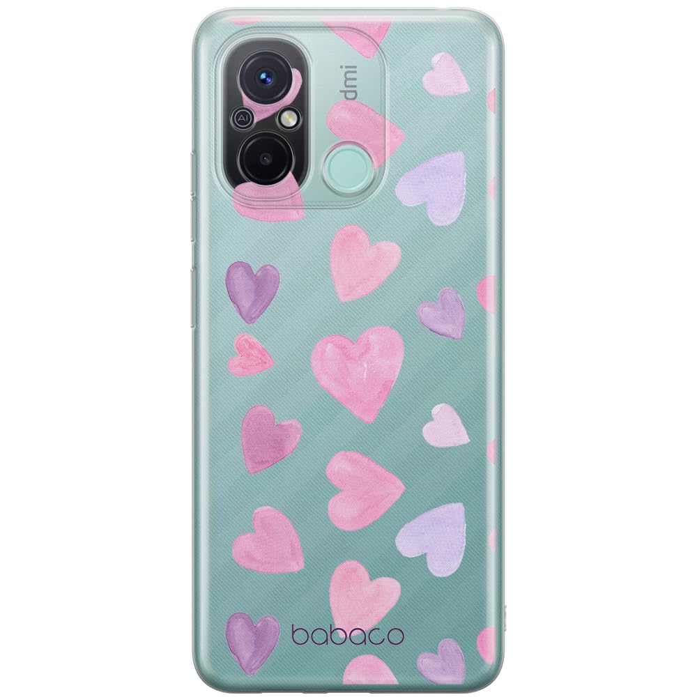 Babaco ERT GROUP mobile phone case for Xiaomi REDMI 12C/ REDMI 11A original and officially Licensed pattern Hearts 005 optimally adapted to the shape of the mobile phone, partially transparent