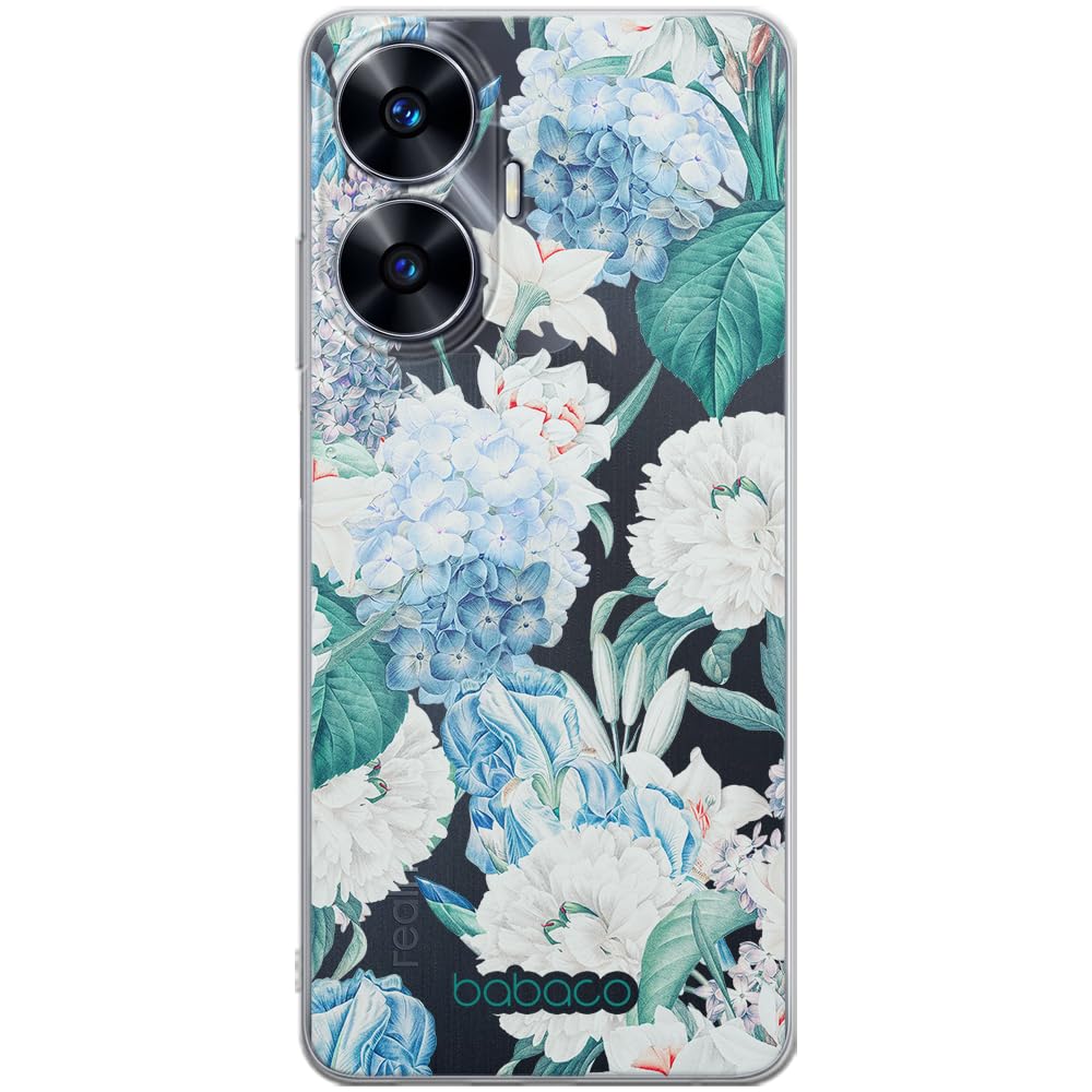 Babaco ERT GROUP mobile phone case for Realme C55 original and officially Licensed pattern Flowers 028 optimally adapted to the shape of the mobile phone, partially transparent