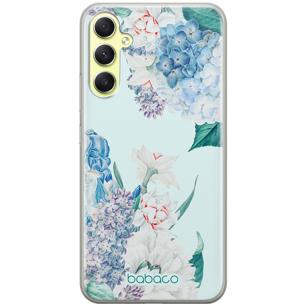Babaco ERT GROUP mobile phone case for Samsung A34 5G original and officially Licensed pattern Flowers 027 optimally adapted to the shape of the mobile phone, case made of TPU