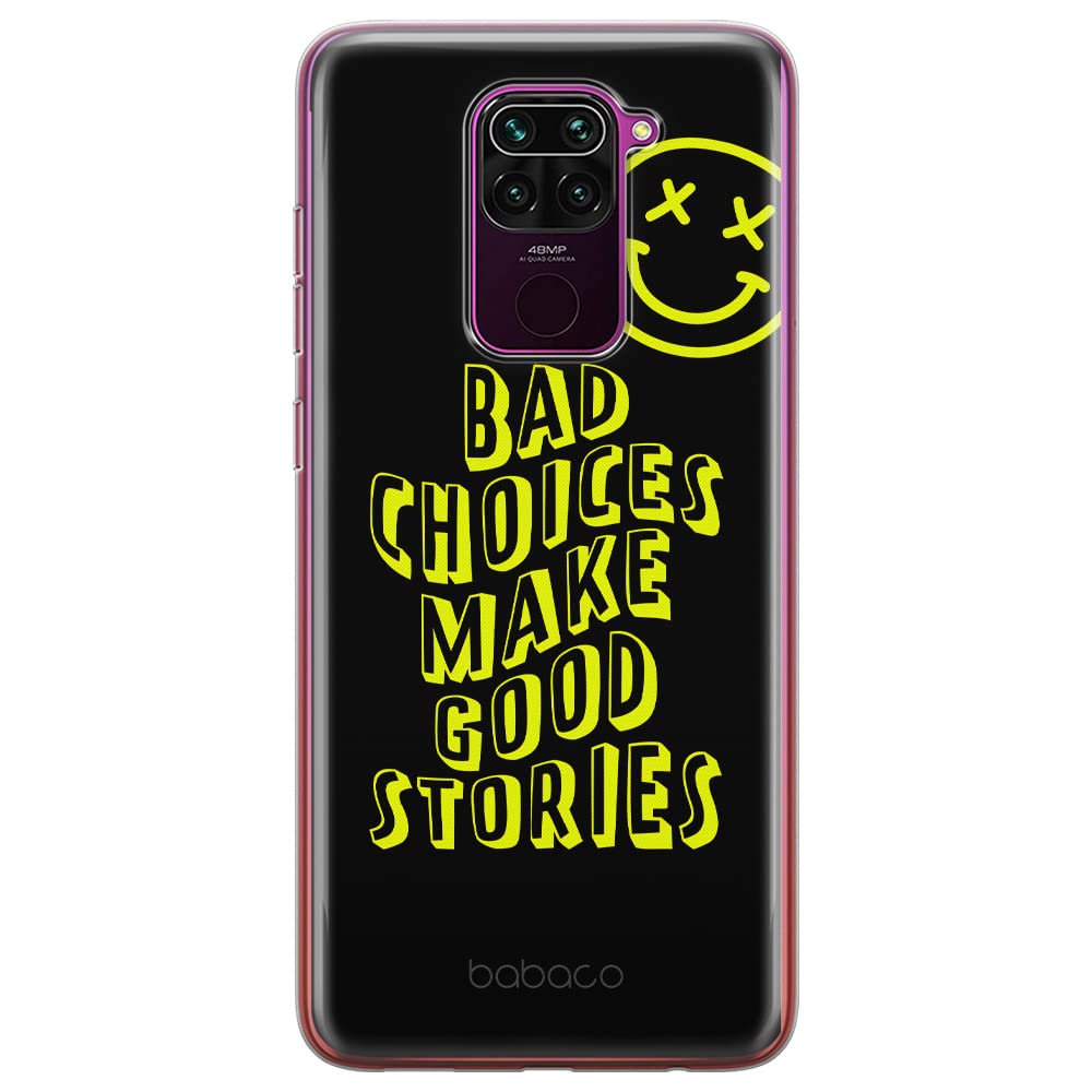 Babaco ERT GROUP mobile phone case for Xiaomi REDMI NOTE 9 original and officially Licensed pattern Bad choices 002 optimally adapted to the shape of the mobile phone, case made of TPU