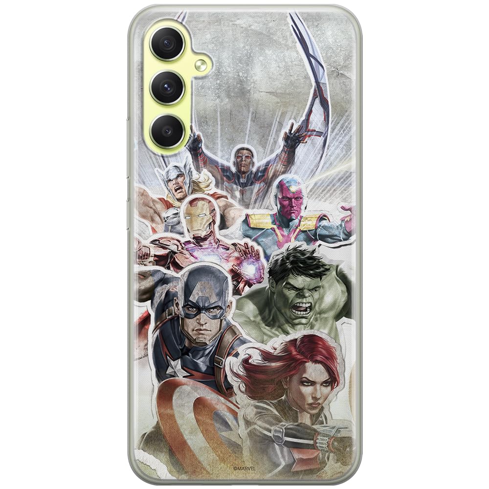 ERT GROUP mobile phone case for Samsung A34 5G original and officially Licensed Marvel pattern Avengers 010 optimally adapted to the shape of the mobile phone, case made of TPU