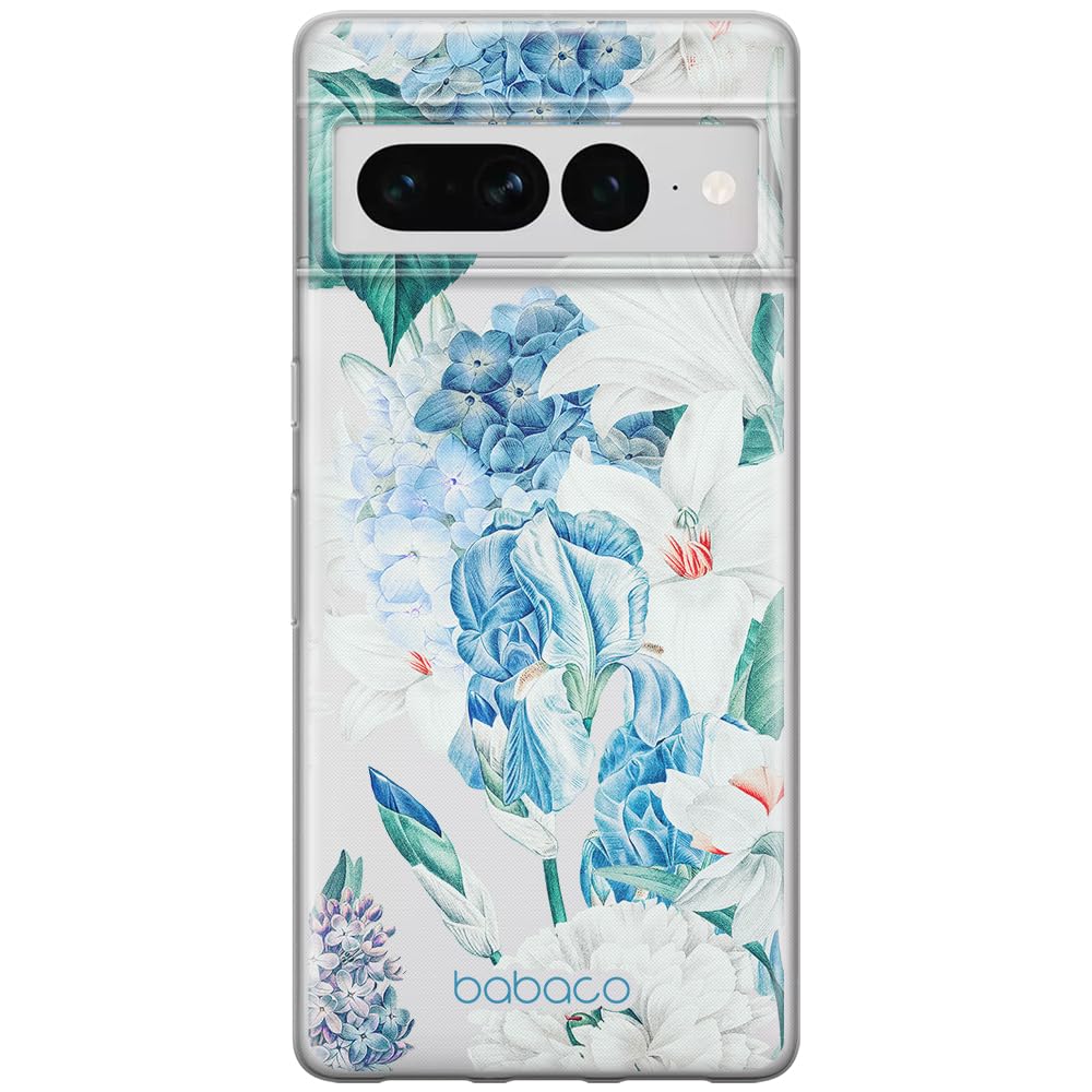 Babaco ERT GROUP mobile phone case for Google PIXEL 7 PRO original and officially Licensed pattern Flowers 026 optimally adapted to the shape of the mobile phone, partially transparent
