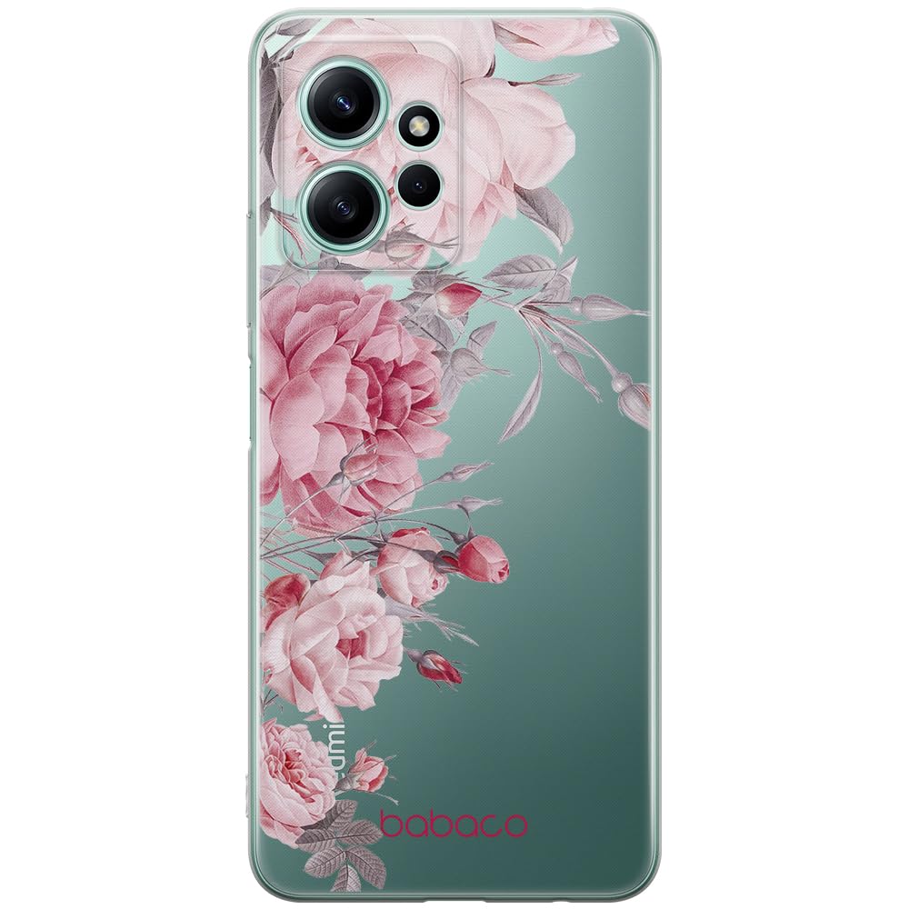 Babaco ERT GROUP mobile phone case for Xiaomi REDMI NOTE 12 4G original and officially Licensed pattern Flowers 059 optimally adapted to the shape of the mobile phone, partially transparent
