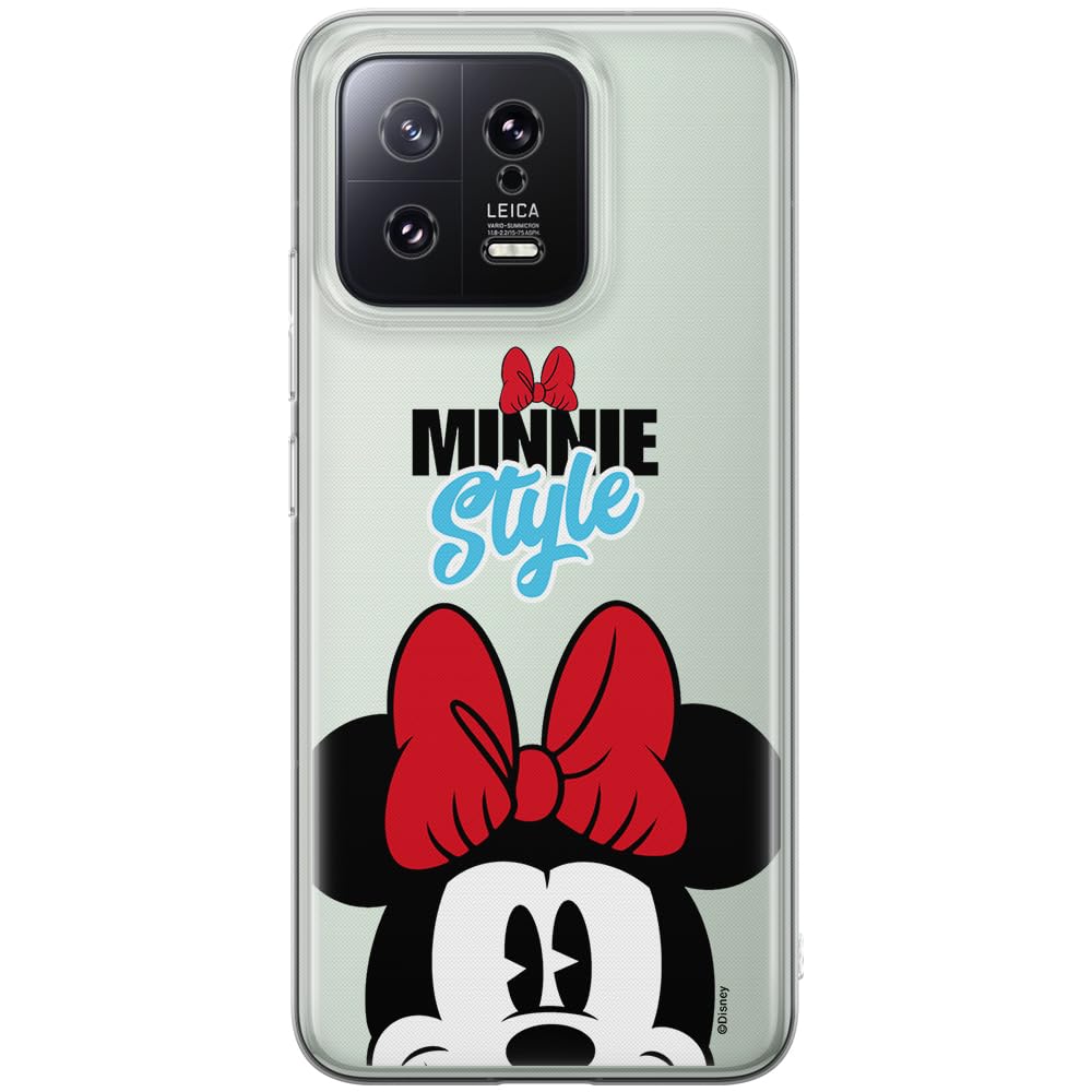 ERT GROUP mobile phone case for Xiaomi 13 original and officially Licensed Disney pattern Minnie 027 optimally adapted to the shape of the mobile phone, partially transparent