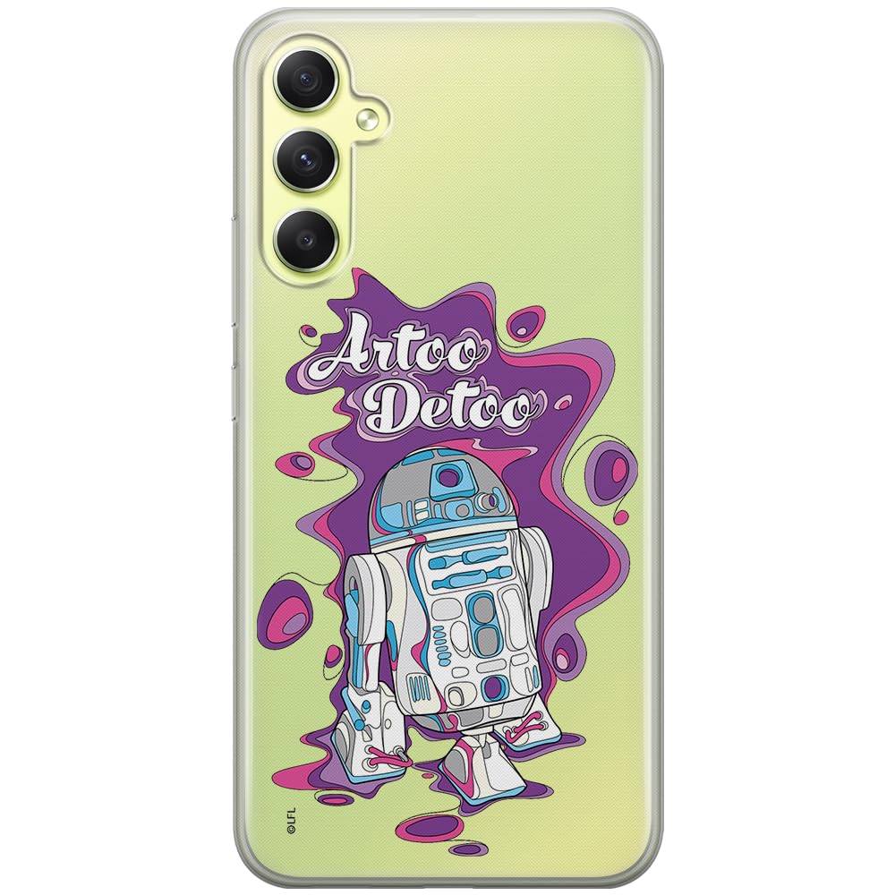 ERT GROUP mobile phone case for Samsung A34 5G original and officially Licensed Star Wars pattern R2D2 002 optimally adapted to the shape of the mobile phone, partially transparent