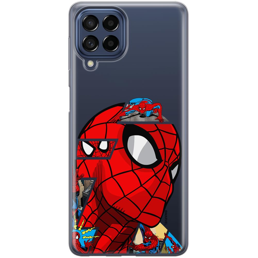 ERT GROUP mobile phone case for Samsung M53 5G original and officially Licensed Marvel pattern Spider Man 042 optimally adapted to the shape of the mobile phone, partially transparent