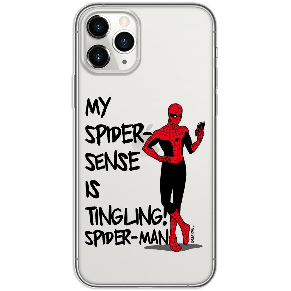 ERT GROUP mobile phone case for Iphone 11 PRO original and officially Licensed Marvel pattern Spider Man 024 optimally adapted to the shape of the mobile phone, partially transparent