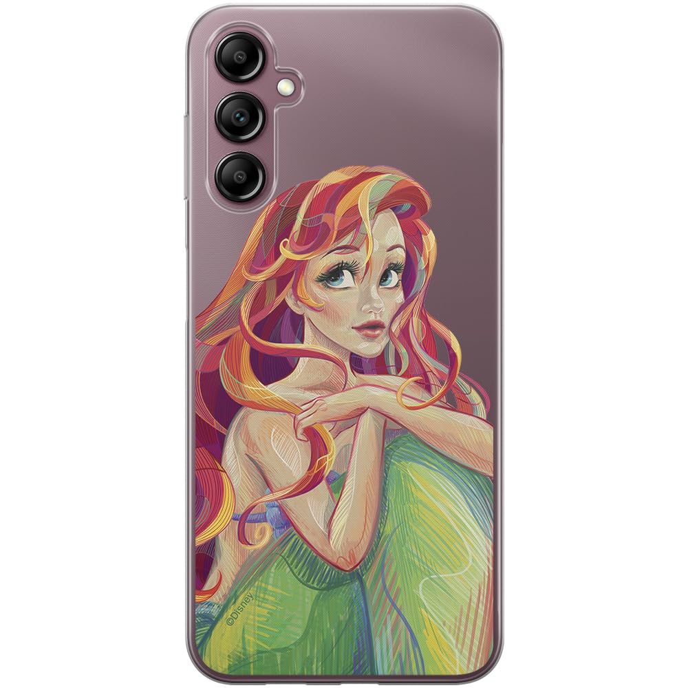 ERT GROUP mobile phone case for Samsung A14 4G/5G original and officially Licensed Disney pattern Ariel 004 optimally adapted to the shape of the mobile phone, partially transparent