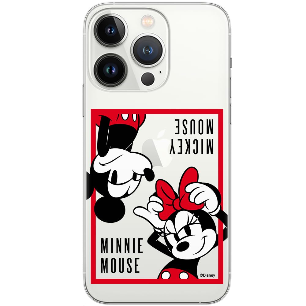 ERT GROUP mobile phone case for Iphone 13 PRO original and officially Licensed Disney pattern Mickey & Minnie 019 optimally adapted to the shape of the mobile phone, partially transparent