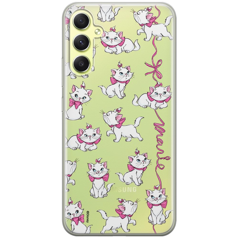 ERT GROUP mobile phone case for Samsung A34 5G original and officially Licensed Disney pattern Marie 008 optimally adapted to the shape of the mobile phone, partially transparent