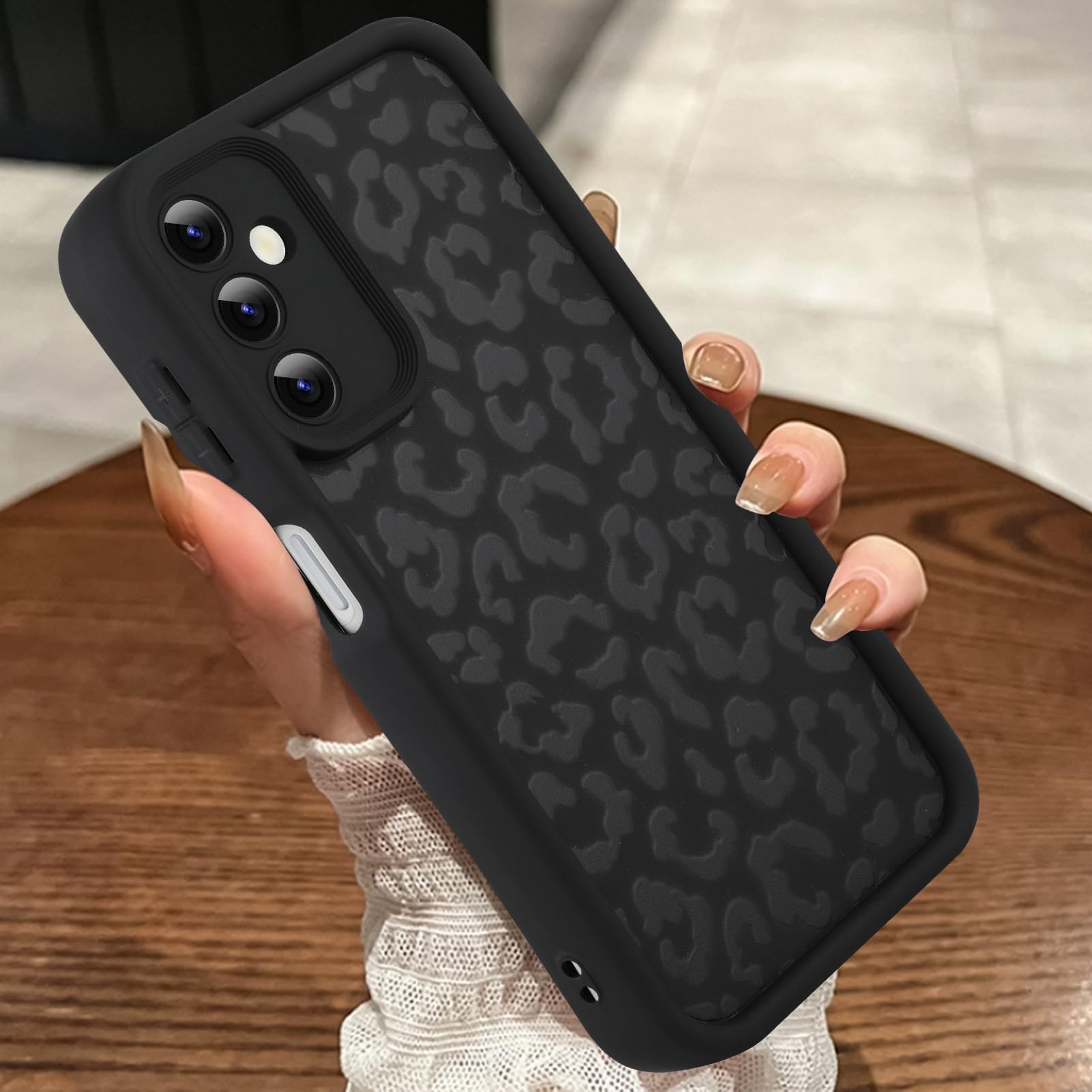MOWIME Compatible with Samsung Galaxy A15 5G Case, Cheetah Print Shockproof Soft TPU Protective Case for Women Girls, Slim Anti Scratch Leopard Case for Samsung Galaxy A15 5G 6.5 Inch, Black
