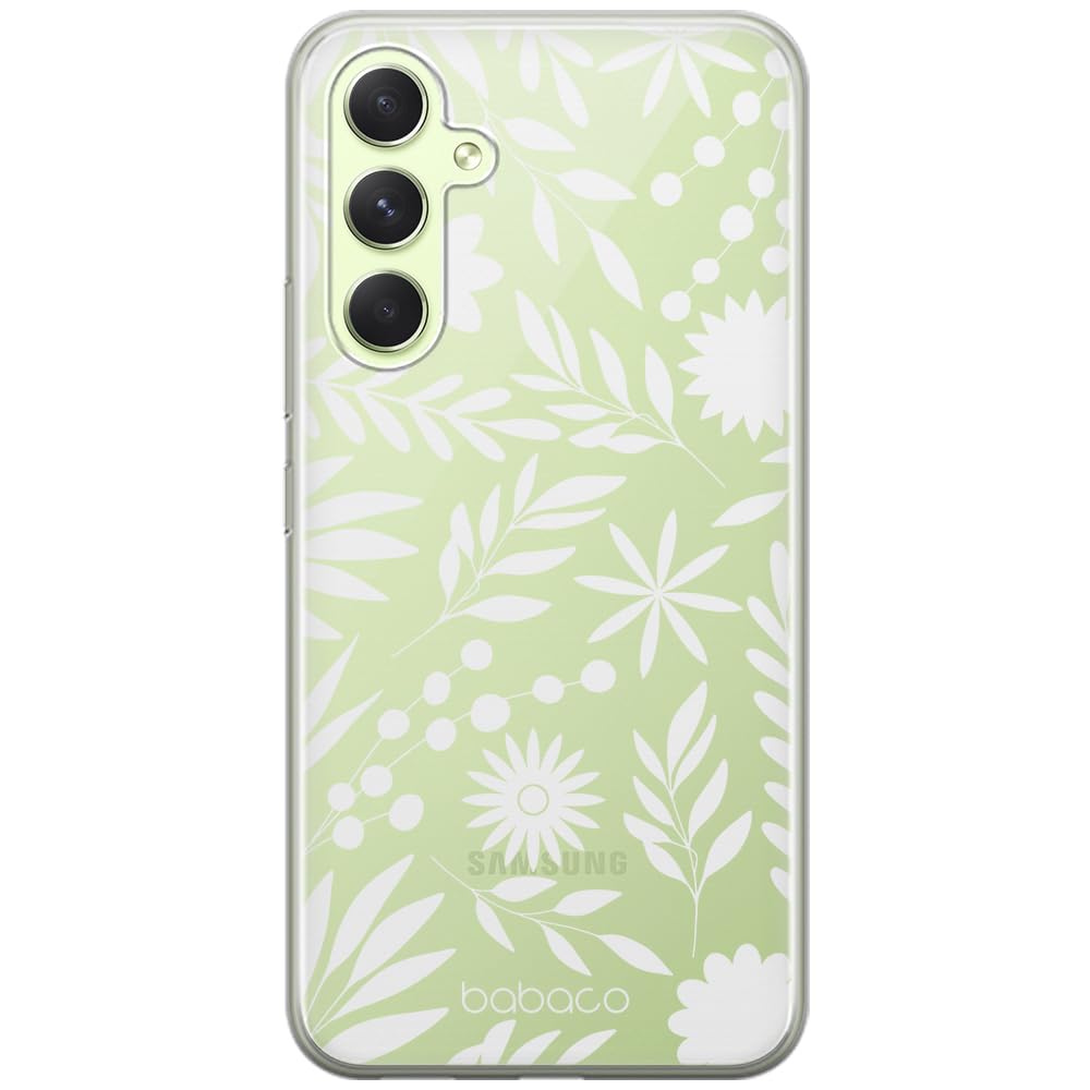 Babaco ERT GROUP mobile phone case for Samsung A54 5G original and officially Licensed pattern Flowers 023 optimally adapted to the shape of the mobile phone, partially transparent