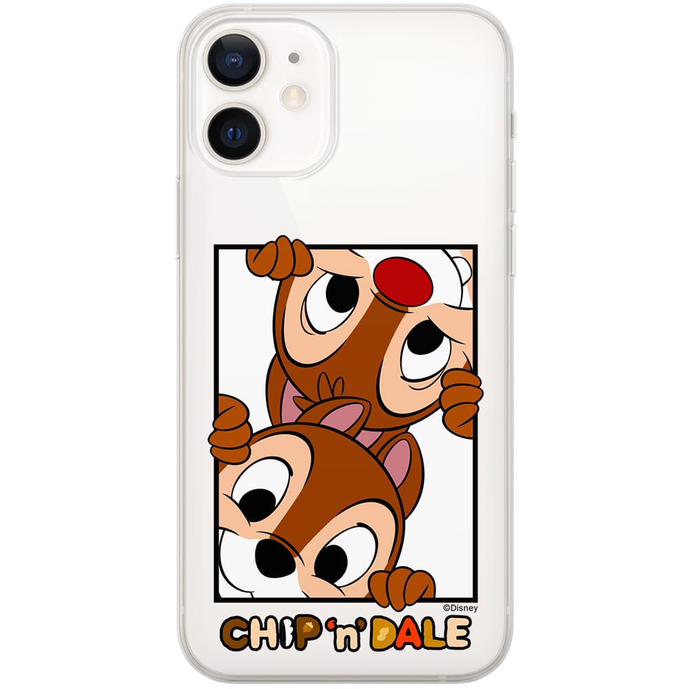 ERT GROUP mobile phone case for Iphone 12 Mini original and officially Licensed Disney pattern Chip & Dale 005 optimally adapted to the shape of the mobile phone, partially transparent
