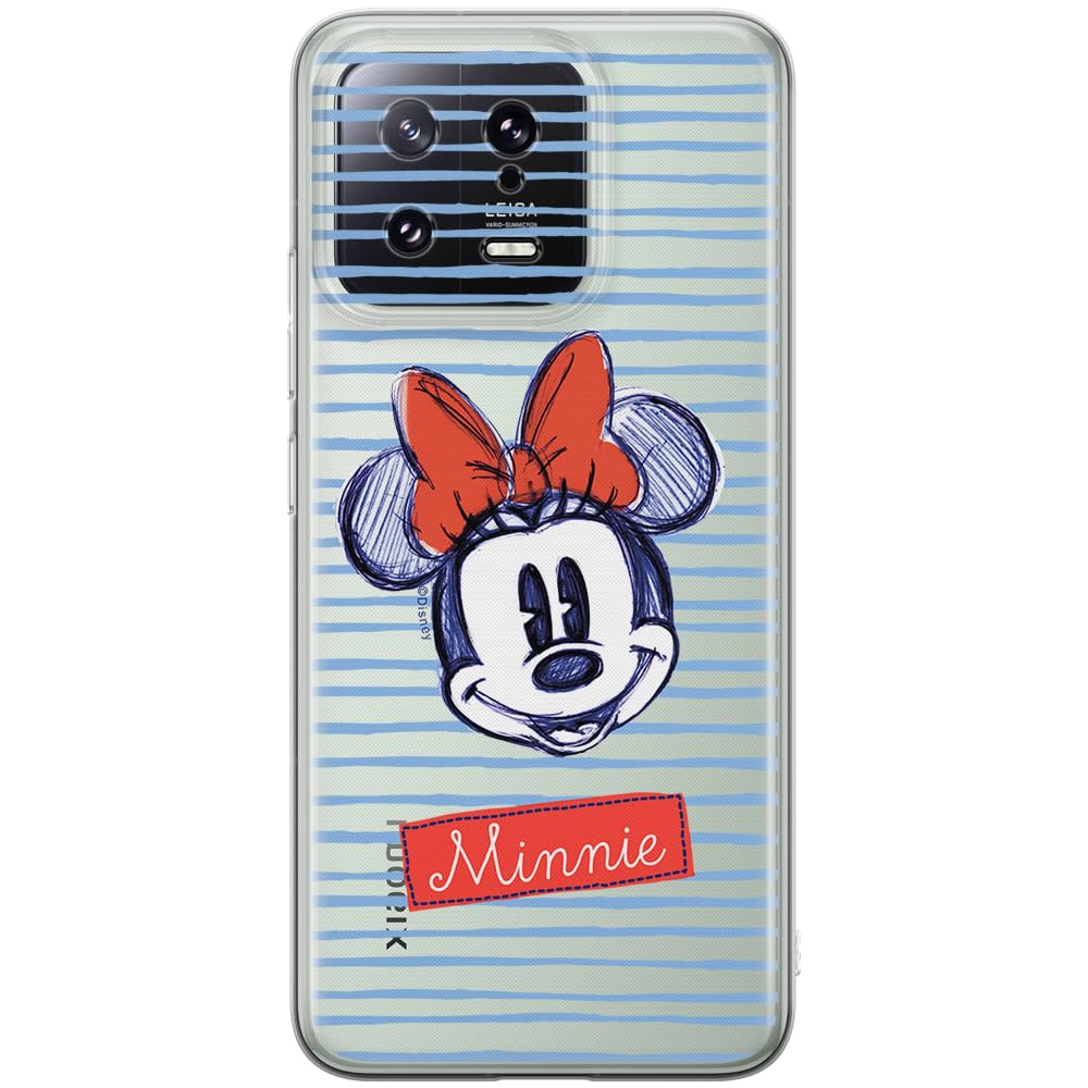 ERT GROUP mobile phone case for Xiaomi 13 original and officially Licensed Disney pattern Minnie 011 optimally adapted to the shape of the mobile phone, partially transparent