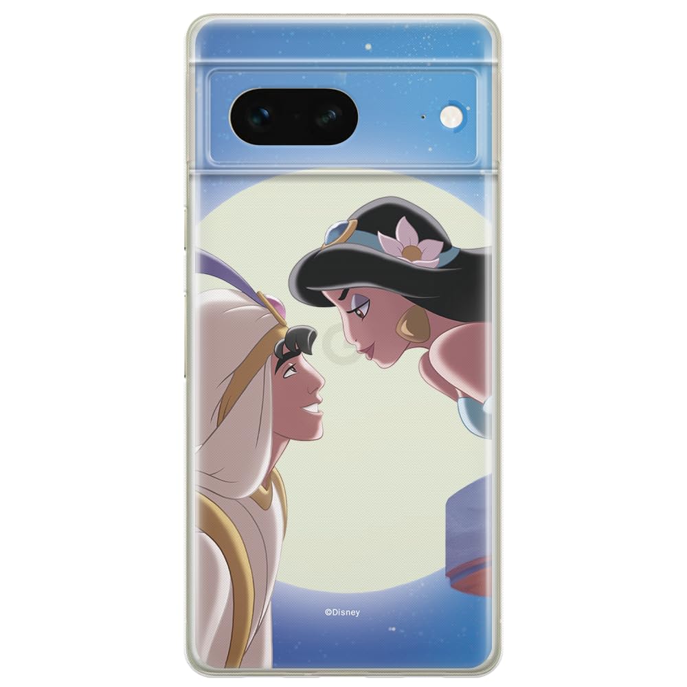 ERT GROUP mobile phone case for Google PIXEL 7 original and officially Licensed Disney pattern Jasmine & Alladin 001 optimally adapted to the shape of the mobile phone, partially transparent
