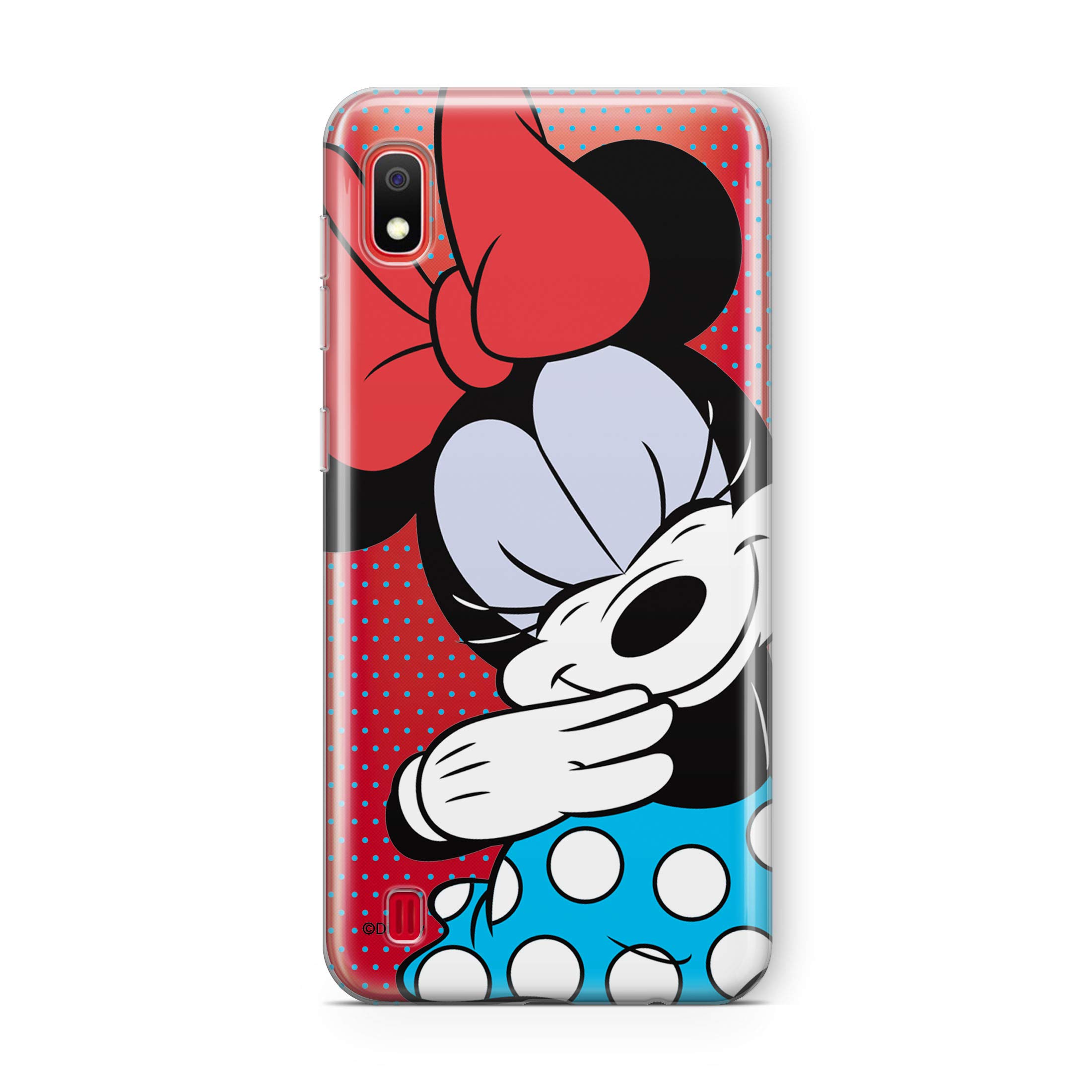 ERT GROUP Original Disney Mickey and Minnie TPU Case for Samsung Galaxy A10, Liquid Silicone Cover, Flexible and Slim, Protective for Screen, Shockproof and Anti-Scratch Phone Case Transparent