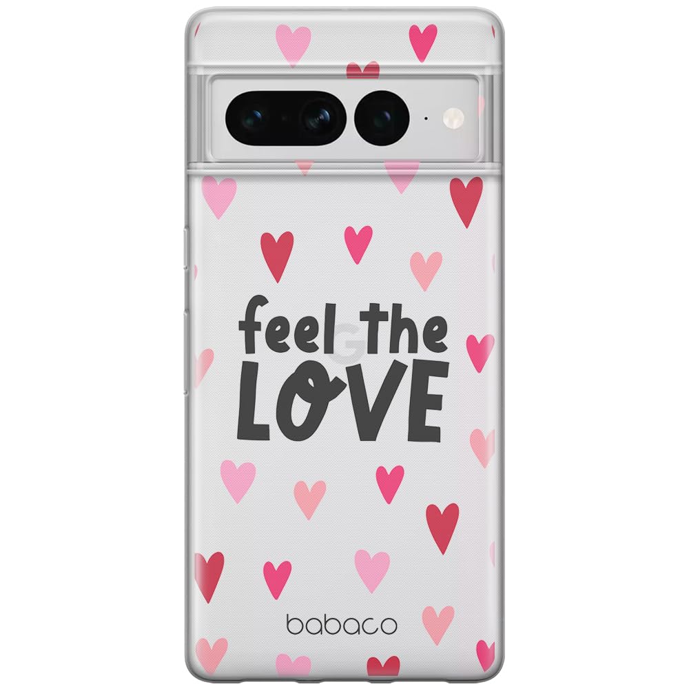 Babaco ERT GROUP mobile phone case for Google PIXEL 7 PRO original and officially Licensed pattern Feel the love 001 optimally adapted to the shape of the mobile phone, partially transparent