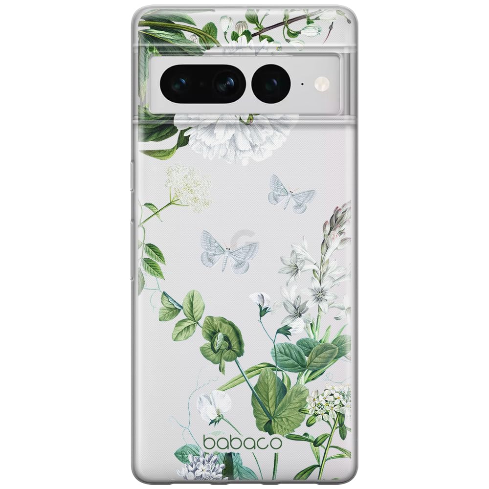 Babaco ERT GROUP mobile phone case for Google PIXEL 7 PRO original and officially Licensed pattern Flowers 030 optimally adapted to the shape of the mobile phone, partially transparent
