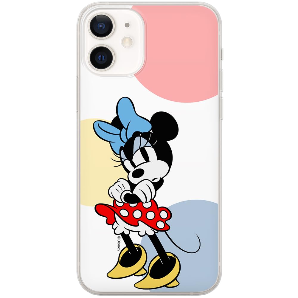 ERT GROUP mobile phone case for Iphone 12 Mini original and officially Licensed Disney pattern Minnie 078 optimally adapted to the shape of the mobile phone, case made of TPU