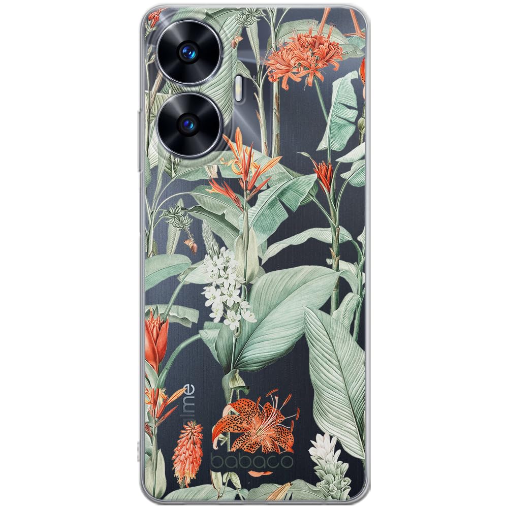 Babaco ERT GROUP mobile phone case for Realme C55 original and officially Licensed pattern Flowers 048 optimally adapted to the shape of the mobile phone, partially transparent