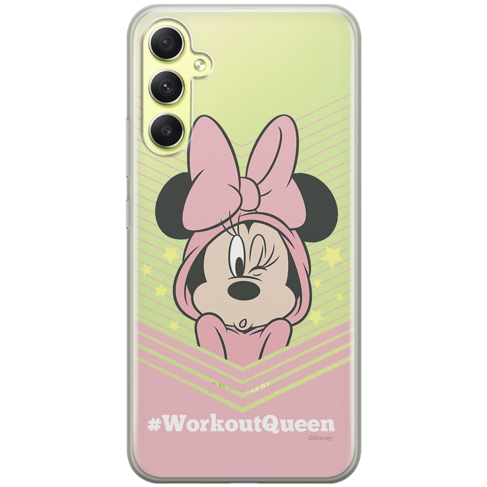 ERT GROUP mobile phone case for Samsung A34 5G original and officially Licensed Disney pattern Minnie 053 optimally adapted to the shape of the mobile phone, partially transparent