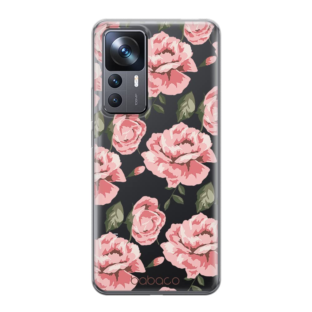 Babaco ERT GROUP mobile phone case for Xiaomi 12T/12T pro/K50 Ultra original and officially Licensed pattern Flowers 013 optimally adapted to the shape of the mobile phone, partially transparent