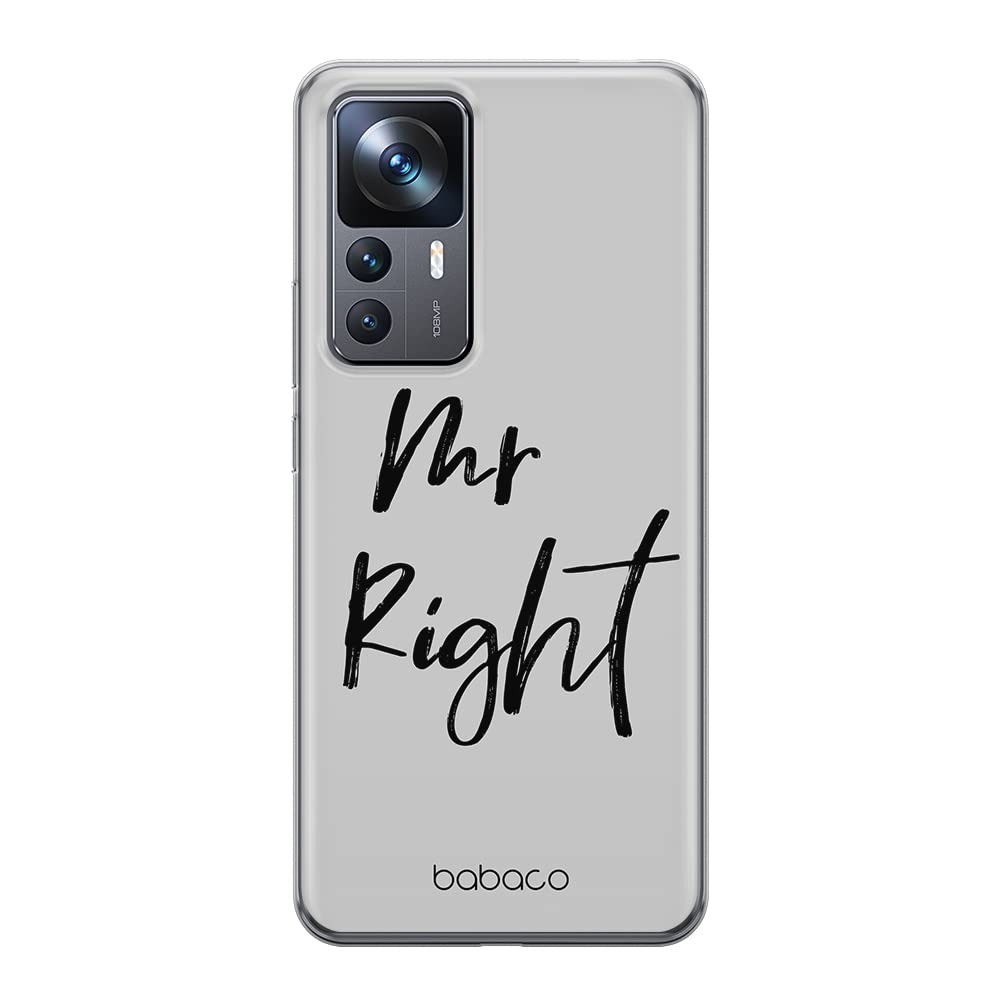 Babaco ERT GROUP mobile phone case for Xiaomi 12T/12T pro/K50 Ultra original and officially Licensed pattern Mr Right 001 optimally adapted to the shape of the mobile phone, case made of TPU