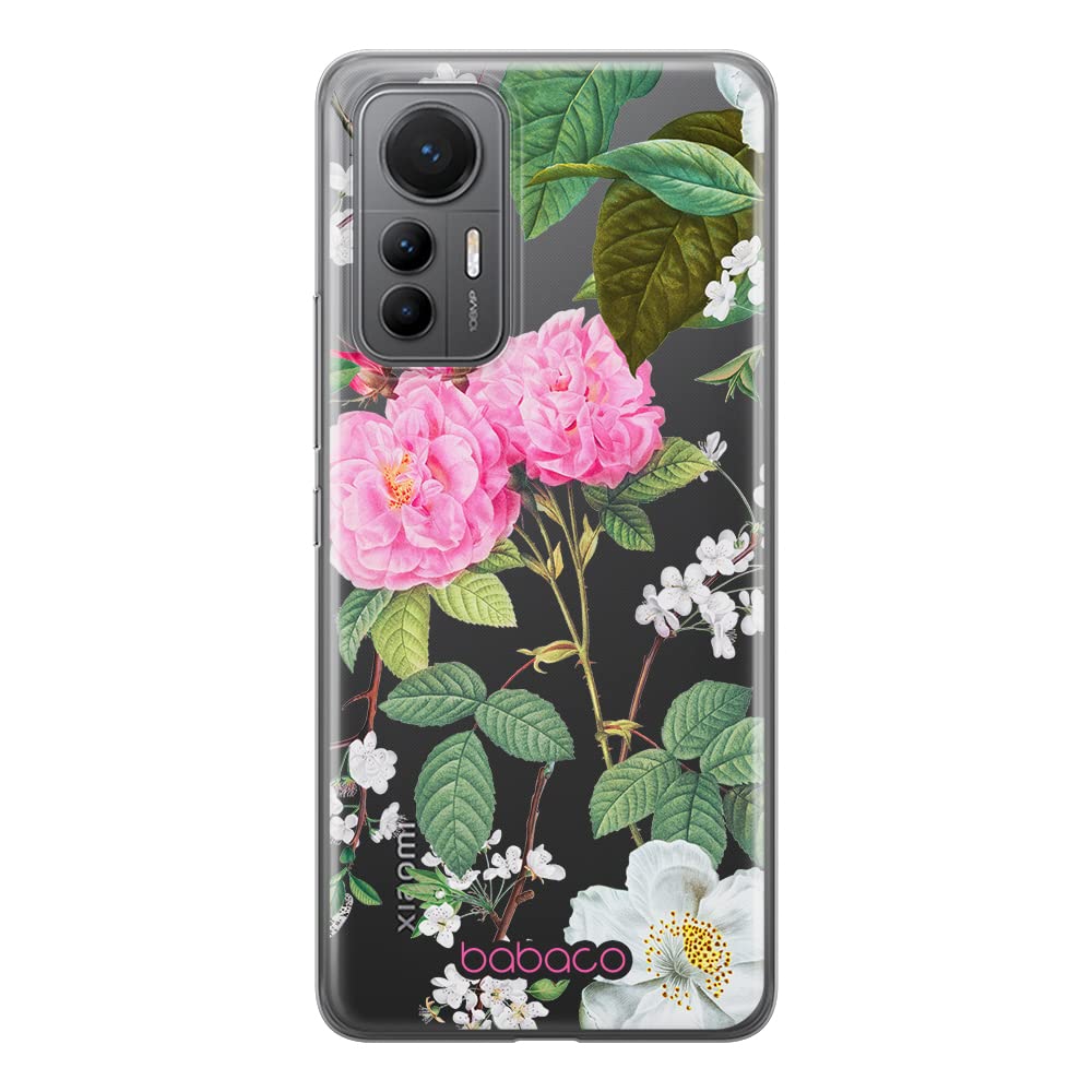 Babaco ERT GROUP mobile phone case for Xiaomi MI 12 LITE original and officially Licensed pattern Flowers 037 optimally adapted to the shape of the mobile phone, partially transparent