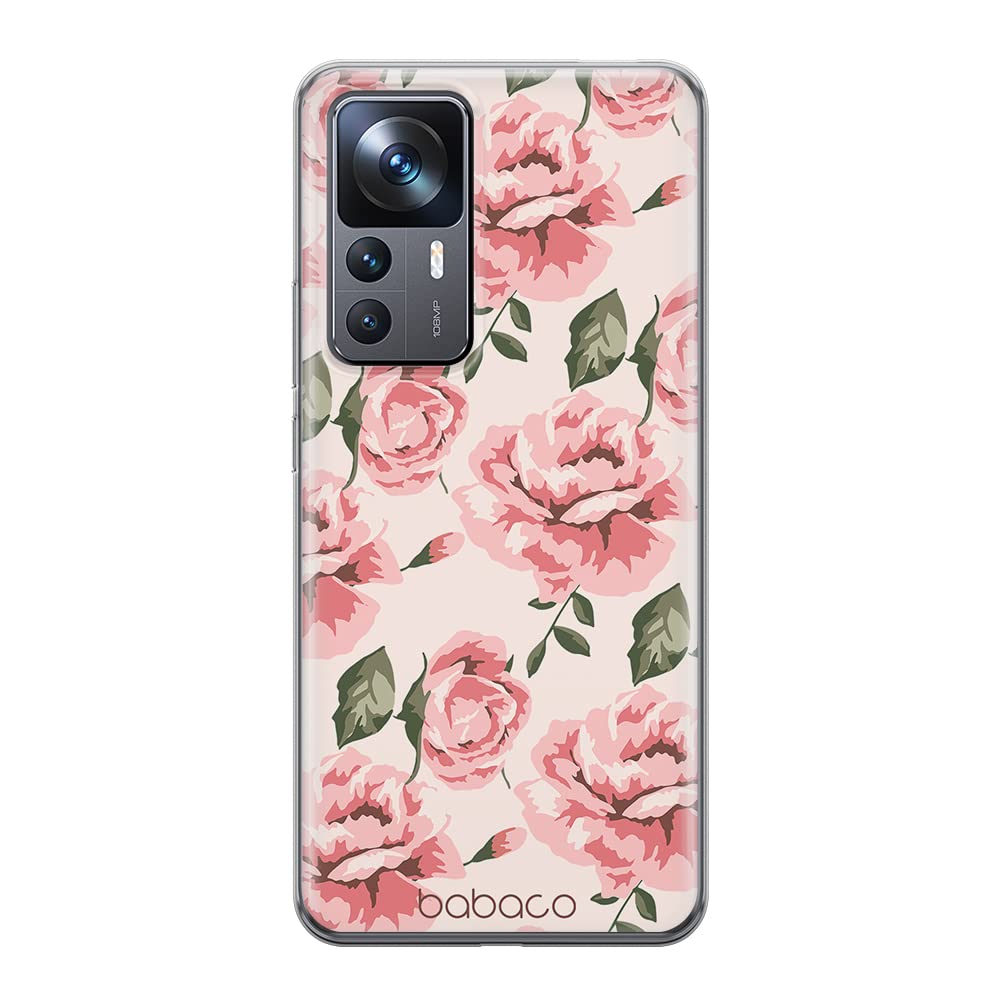 Babaco ERT GROUP mobile phone case for Xiaomi 12T/12T pro/K50 Ultra original and officially Licensed pattern Flowers 013 optimally adapted to the shape of the mobile phone, case made of TPU