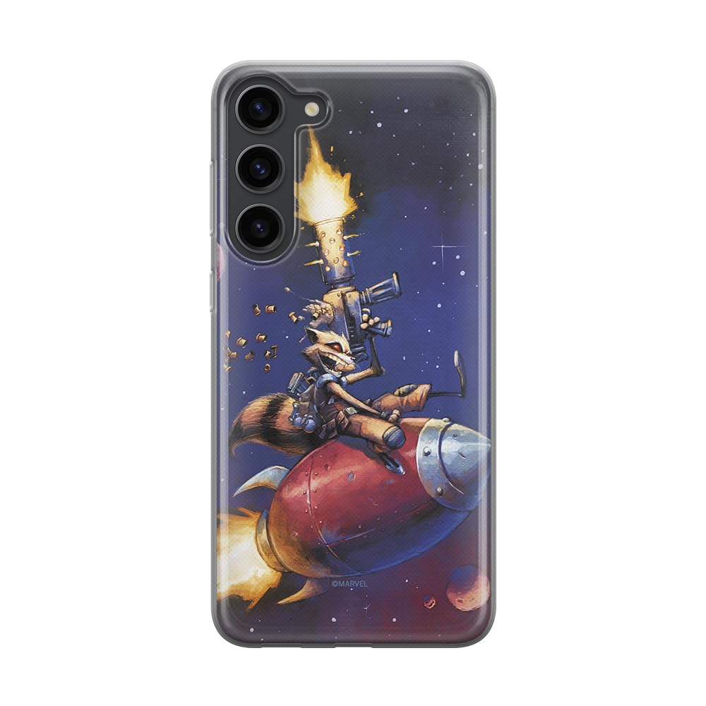 ERT GROUP mobile phone case for Samsung S23 PLUS original and officially Licensed Marvel pattern Rocket 007 optimally adapted to the shape of the mobile phone, case made of TPU