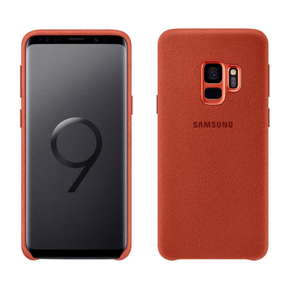 Samsung Alcantara Fabric Qi Charging Compatible Case Cover for Galaxy S9 - Red,EF-XG960AREGWW