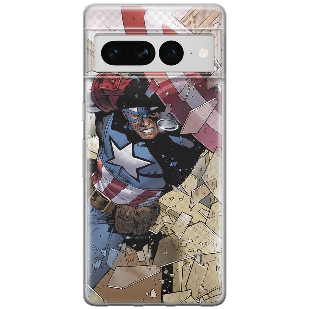 ERT GROUP mobile phone case for Google PIXEL 7 PRO original and officially Licensed Marvel pattern Captain America 021 optimally adapted to the shape of the mobile phone, case made of TPU
