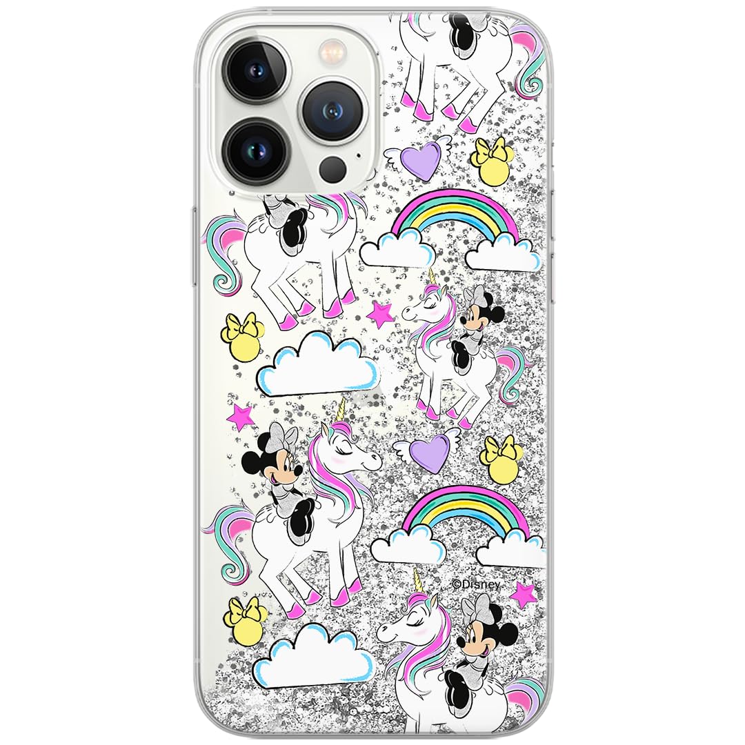 ERT GROUP mobile phone case for Apple Iphone 14 original and officially Licensed Disney pattern Minnie 037 optimally adapted to the mobile phone, with glitter overflow effect