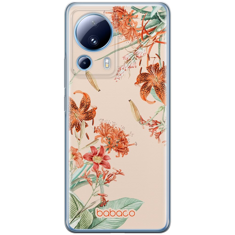 Babaco ERT GROUP mobile phone case for Xiaomi 13 LITE/CIVI 2 original and officially Licensed pattern Flowers 057 optimally adapted to the shape of the mobile phone, case made of TPU