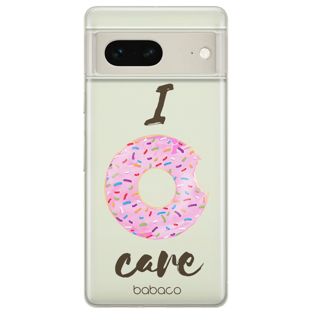Babaco ERT GROUP mobile phone case for Google PIXEL 7 original and officially Licensed pattern Donut 001 optimally adapted to the shape of the mobile phone, partially transparent