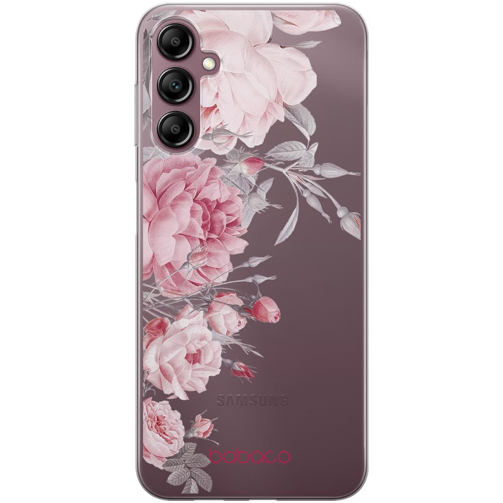 Babaco ERT GROUP mobile phone case for Samsung A14 4G/5G original and officially Licensed pattern Flowers 059 optimally adapted to the shape of the mobile phone, partially transparent