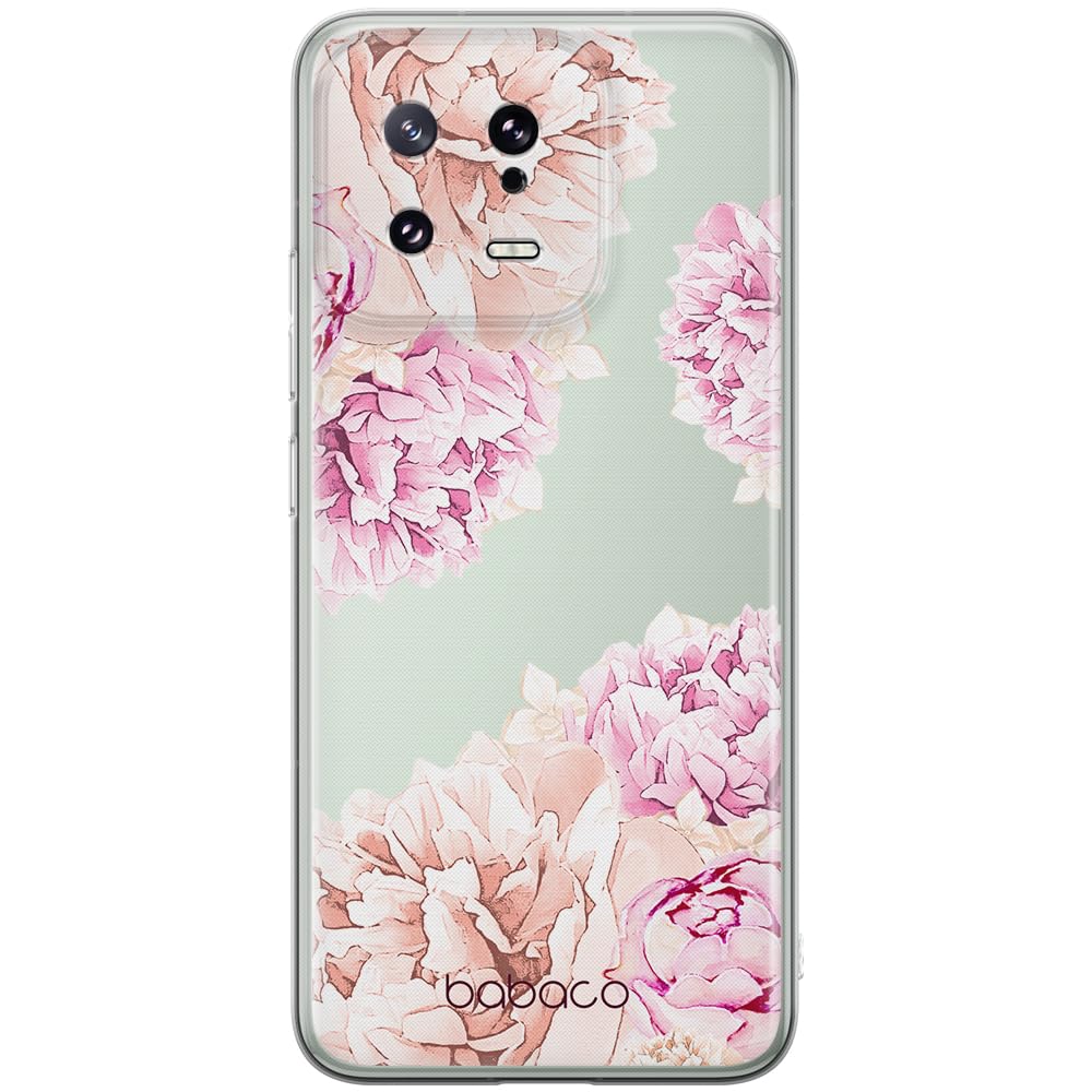 Babaco ERT GROUP mobile phone case for Xiaomi 13 original and officially Licensed pattern Flowers 001 optimally adapted to the shape of the mobile phone, partially transparent