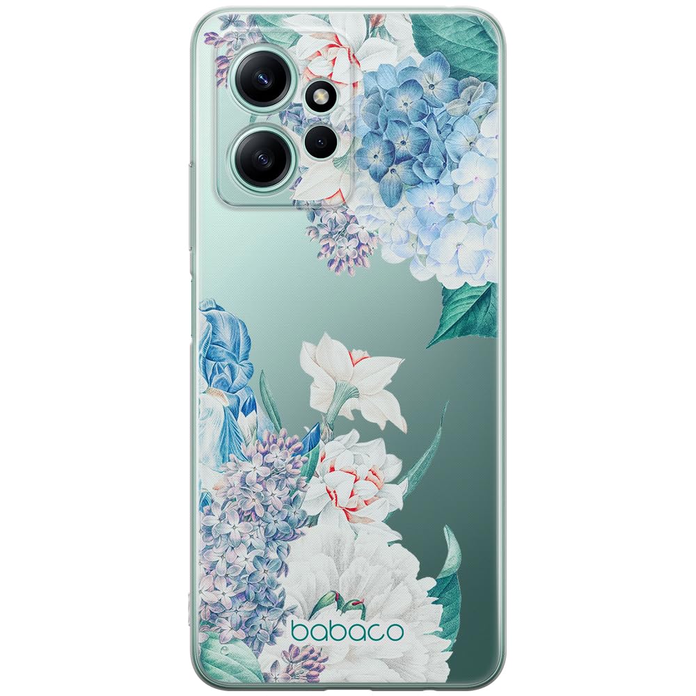 Babaco ERT GROUP mobile phone case for Xiaomi REDMI NOTE 12 4G original and officially Licensed pattern Flowers 027 optimally adapted to the shape of the mobile phone, partially transparent