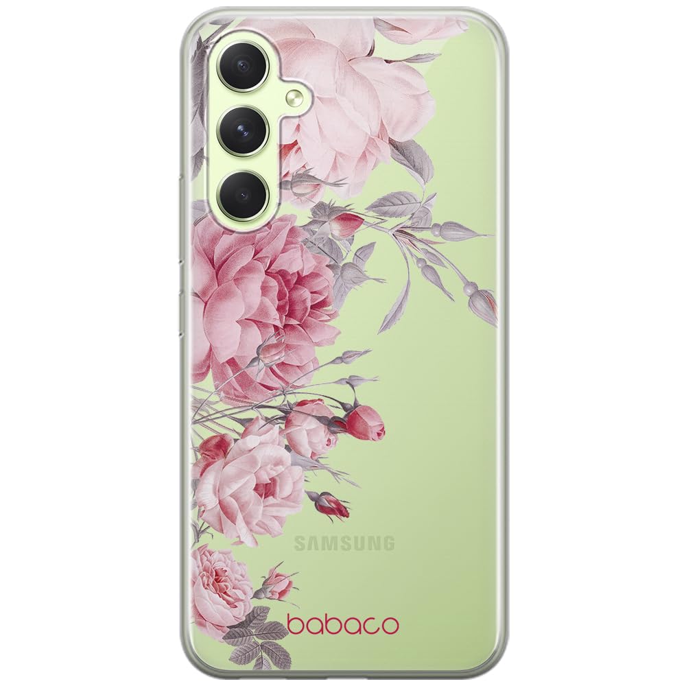 Babaco ERT GROUP mobile phone case for Samsung A54 5G original and officially Licensed pattern Flowers 059 optimally adapted to the shape of the mobile phone, partially transparent