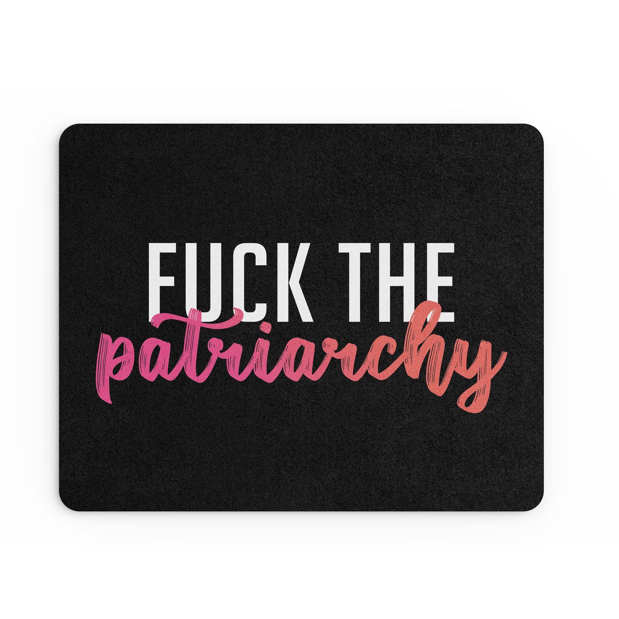Tongue in Peach Funny Mouse Mat | Office Work Mousepad Desk Accessories Computers Admin Colleague F*ck The Patriarchy Feminism Girls Supervisor Gift | MM207