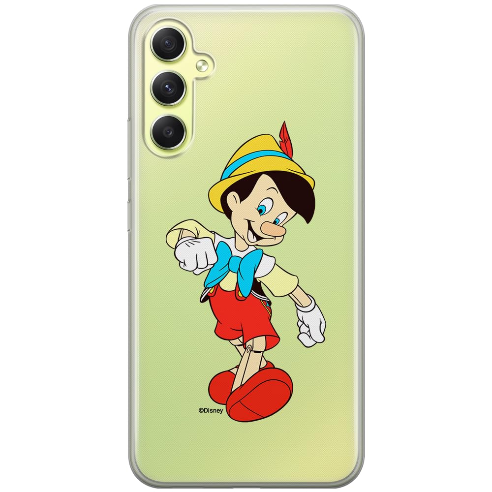 ERT GROUP mobile phone case for Samsung A34 5G original and officially Licensed Disney pattern Pinocchio 001 optimally adapted to the shape of the mobile phone, partially transparent